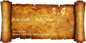 Karikó Gábor névjegykártya